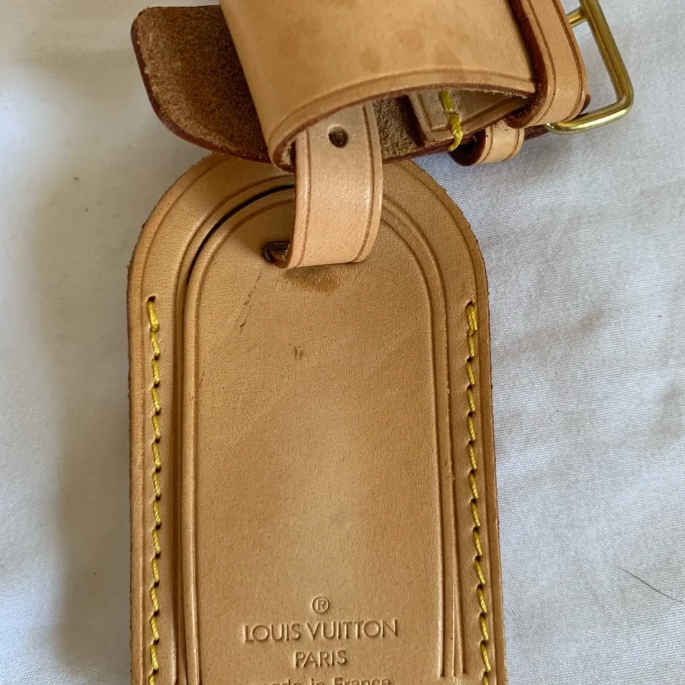 Authentic Louis Vuitton Leather Travel Name Tag